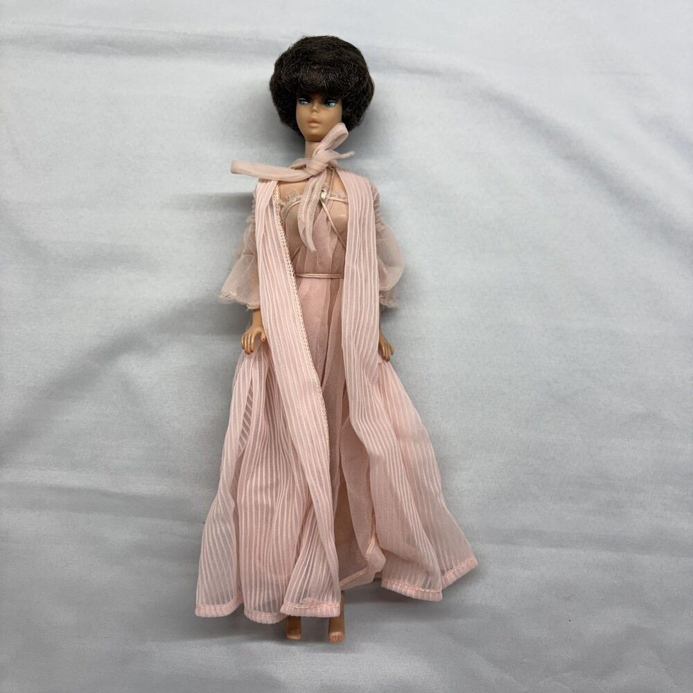 Vintage BARBIE #965 Nighty Negligee Pink Nightgown & Robe 60s TLC -No doll